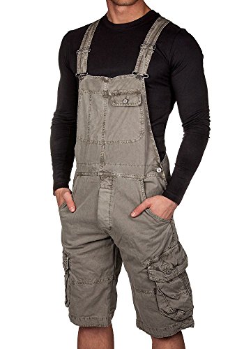 Jet Lag Herren Latzhose Overall Shorts cement M