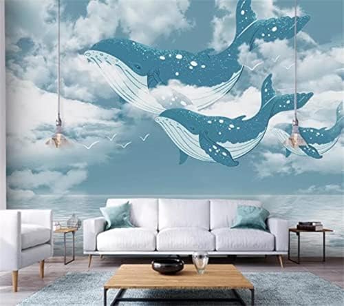 XLMING Stilvoll Kreativ Ozean Whale Kinderzimmer Home 3D Tapete Wohnzimmer Sofa Schlafzimmer Esszimmer Home Dekoration Wand-150cm×105cm