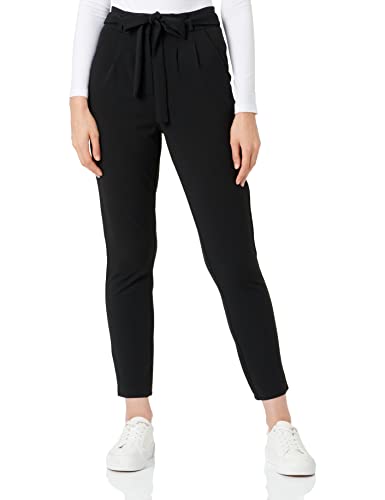 JdY Damen Elegante Stoffhose | High Waist Paperback Marlene Pants | Bindegürtel & Reißverschluss JDYTANJA, Farben:Schwarz, Größe:XXL / 34L, Z-Länge:L34