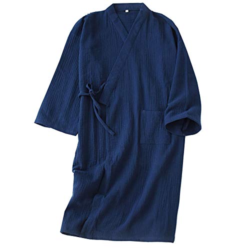 Japanische Männer Robe Baumwolle Morgenmantel Kimono Pyjamas Nachthemd [Bambus]