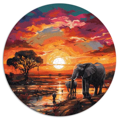 Puzzle-Geschenk „Elefant geht weiter“ für Erwachsene, 1000-teiliges Puzzle, 67,5 x 67,5 cm, Lernpuzzlespiel zum Geburtstag, Weihnachts-Unmögliches Puzzle