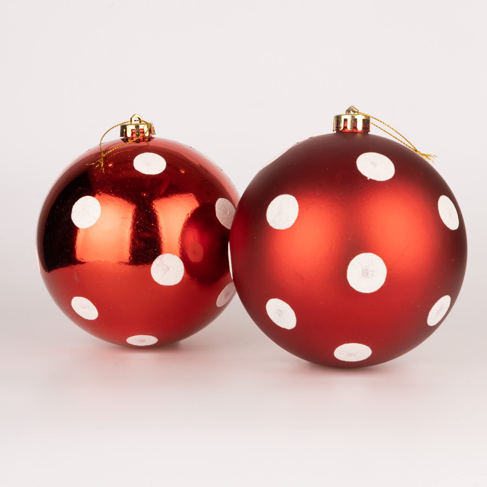 60 mm/18 Stück Weihnachtskugeln, bruchsicher, rot, weiß, gepunktet, Weihnachtsbaumschmuck, Kugel, Ornamente, Kugeln, Weihnachtsdekoration, Urlaubsdekoration, glänzend, matt, glitzernd