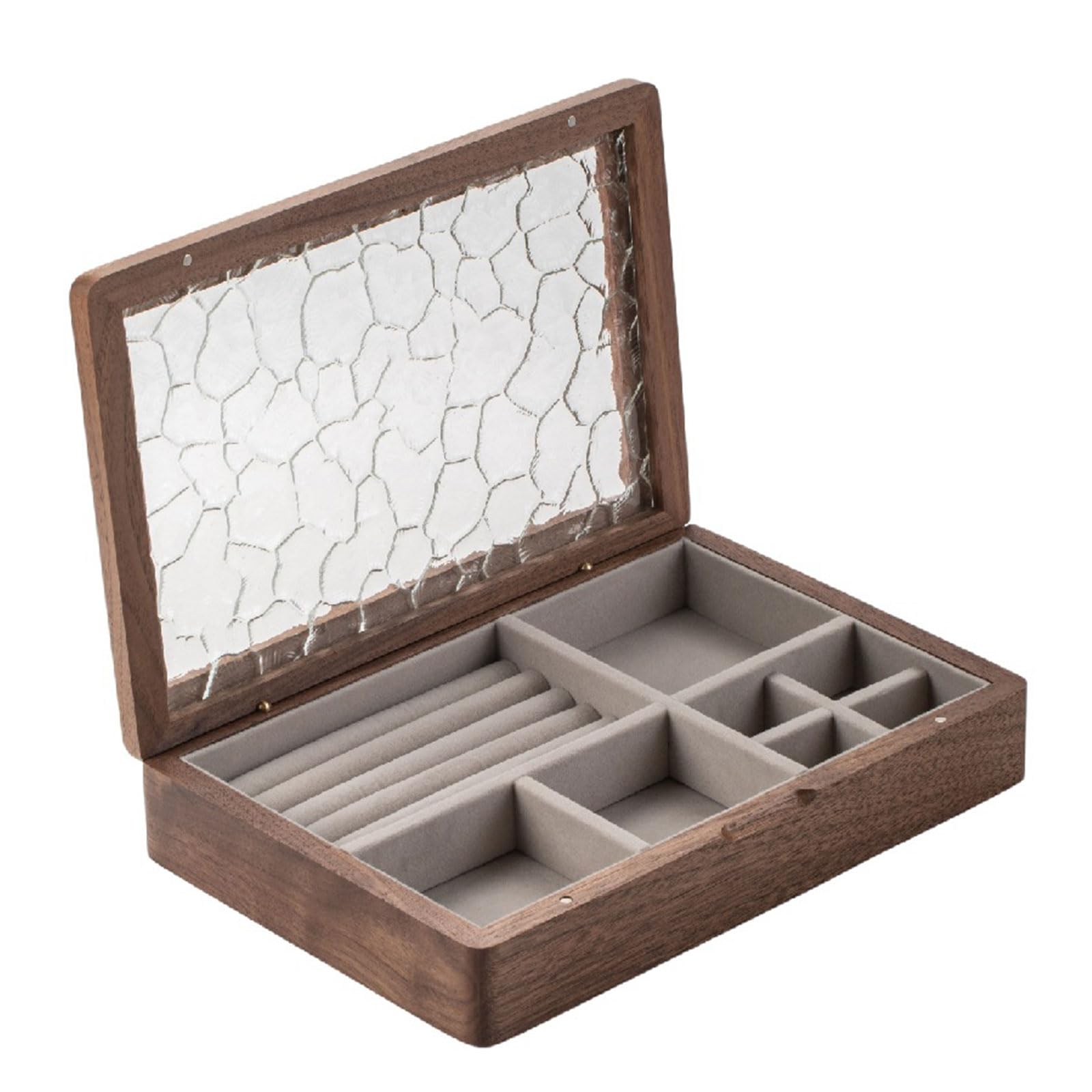 YYSQL Eleganter, stabiler Holz-Schmuck-Organizer, Aufbewahrungskoffer, reisefreundlich, mit mehreren Fächern für Wohnaccessoires