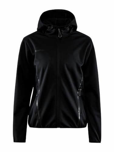 Craft ADV EXPLORE Softshelljacke für Damen M | Black | Winddichte, wasserabweisende Softshelljacke Damen für den täglichen Gebrauch | 2 Seitentasche, 1 Innentasche | Übergangsjacke Damen