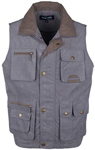 SOUNON Herren Micofaser Weste, Outdoor-Weste Anthrazit, Groesse: L