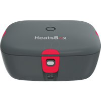 Faitron HeatsBox Go, Elektrische Lunchbox, mobile Warmhaltebox zum Erhitzen von Speisen, App steuerbar, integrierter Akku, auslaufsichere Edelstahl-Schale (925 ml), 100 Watt, grau