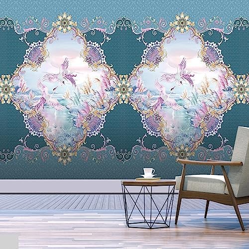 XLMING Handgemaltes Pfau-Muster 3D Tapete Home Dekoration Wohnzimmer Sofa Schlafzimmer Tv Hintergrund Wand-200cm×140cm