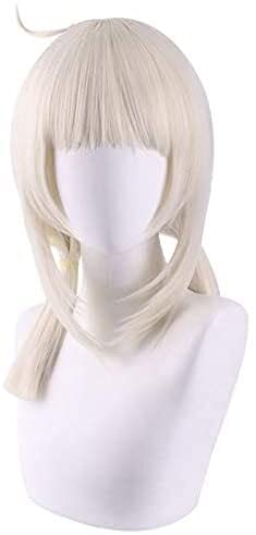 LINLINCD-Anime Coser Wig Spiel Genshin Impact Projekt Klee WIG Cosplay Perücken Spielen Power Off 1: 1 Perücke 45 cm für weißes Haar Halloween