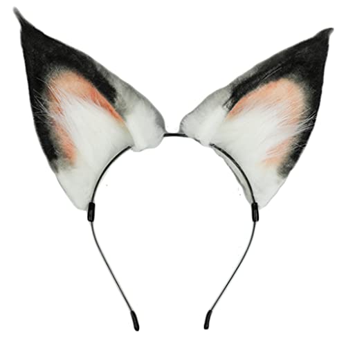 HDKEAN Tierohren Haarspange Schwanz Set Plüsch Kopfbedeckung Lovely Party Kopfschmuck Anime Cosplay Party Zubehör Lange Haarnadel Schwanz Cosplay Requisiten Sets