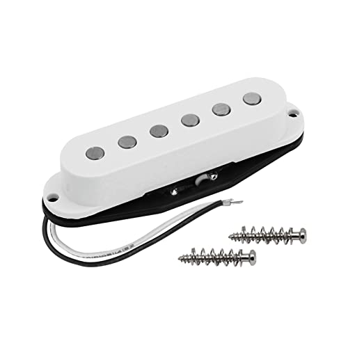 ZENGXUE 1 Stück Flache Obere Vintage Alnico 5 Einzelne Spulenabtastung Weiß Für NS E-Gitarre, Hals- / Mittel- / Bridge-Abholung Für Die Option Humbucker Tonabnehmer Set (Color : 1pcs neck)