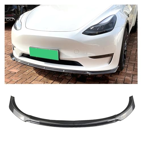 Splitter Frontspoilerlippe Splitter Schutzbrett Für Tesla Für Modell Y 2020 2021 2022 ABS Glänzend Schwarz Kohlefaser Frontlippe(Kohlefaser-Optik)