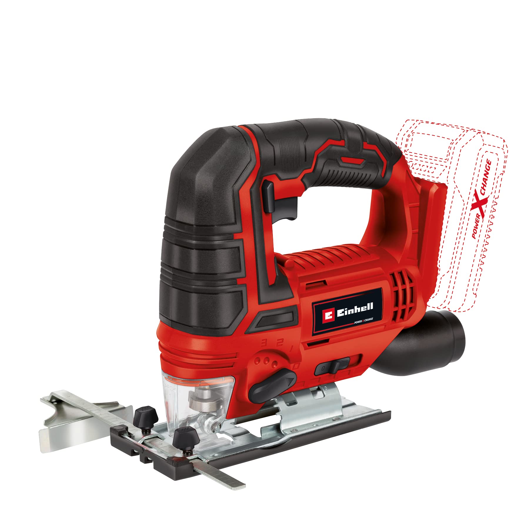 Einhell Akku-Stichsäge TC-ST 18 Li-Solo (Li-Ion, 18V, 20 mm Hubhöhe, max. 45° Schrägschnitte, Pendelhubfunktion, werkzeuglose Sägeblattaufnahme, ohne Akku und Ladegerät)