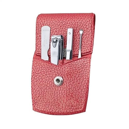 Maniküre/Pediküre Set Nagelknipser-Set for Männer und Frauen, Edelstahl-Nagelschneider-Reiseset, persönliche Nagelpflege-Werkzeuge, Maniküre-Set mit tragbarem Lederetui, 4er-Set Nagelpflege-Werkzeuge(