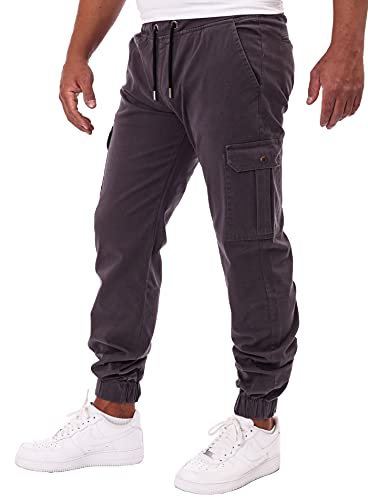 Reslad Chinohose Herren Jogging Jeans Chino Freizeithose Cargo-Hose Jogginghose RS-2084 Anthrazit W31