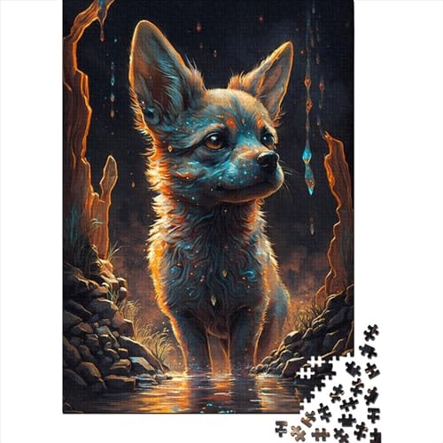 Chihuahua Dog Fiction Holzpuzzle für Erwachsene Puzzlespielzeug Schwierige, anspruchsvolle Puzzles 1000 Teile Familienspiele Weihnachtsgeburtstagsgeschenke 75x50cm