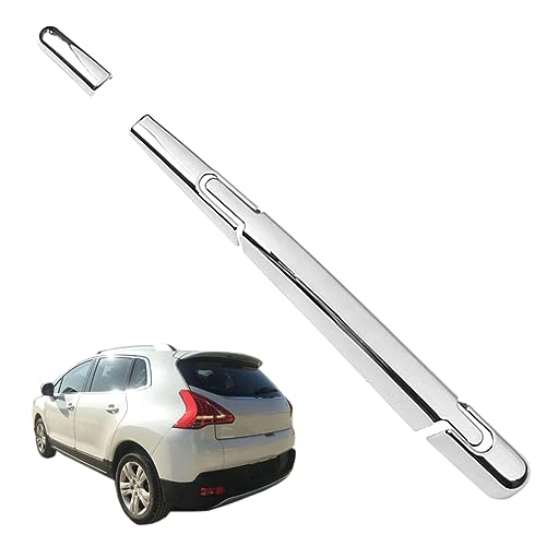 QHY Abdeckung Abdeckkappe für Heckwischer Scheibenwischer Hinten Trim Für Peugeot 3008 2013-2015 Chrom Auto Dekoration Heckklappe Zubehör Silber