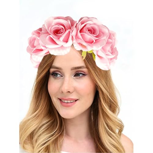 Rose Stirnband Frauen Hochzeit Haarband Rose Headhoop Kopfbedeckung Mädchen Party Haar Dekore