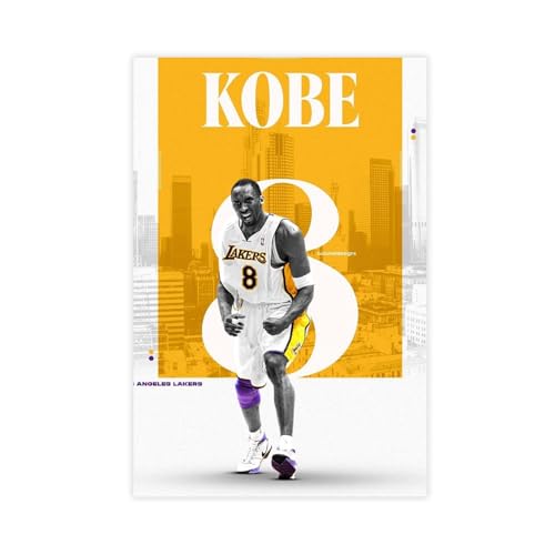 HACERR Kobe Bryant #8 Los Angeles Lakers NBA Basketball-Poster, Leinwandposter, Wandkunst, Dekordruck, Bild, Gemälde für Wohnzimmer, Schlafzimmer, Dekoration, 50 x 75 cm