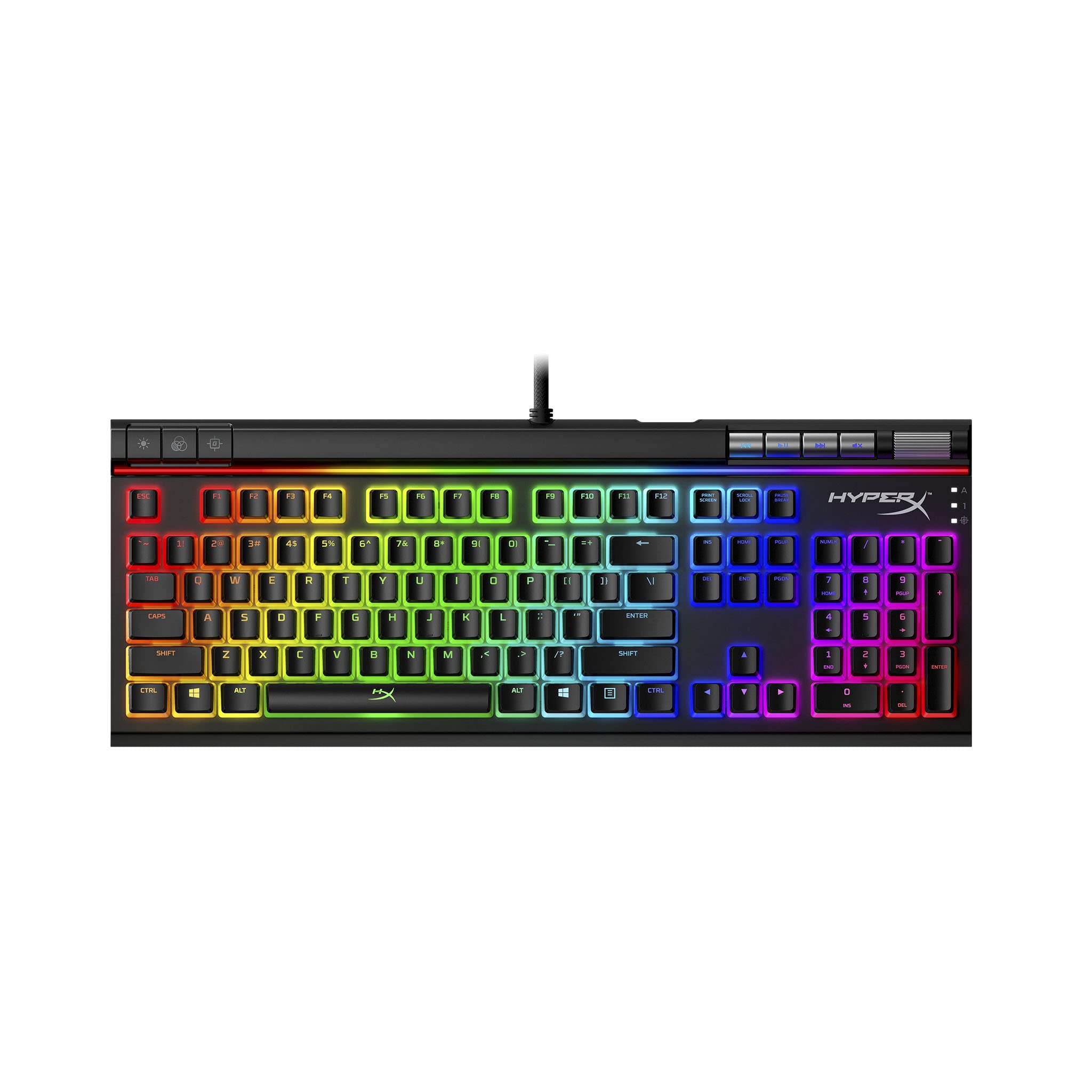 HyperX Alloy Elite 2 - Mechanische Gaming Tastatur, Software-gesteuertes Licht & Makro Anpassung, ABS Pudding Keycaps, Media Controls, RGB LED Backlit Linearer Schalter HyperX rot, QWERTY