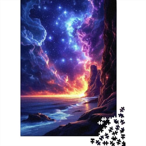 Kunstpuzzle für Erwachsene 1000 Teile Wolkensturm Holzpuzzle für Teenager Geschenke Lernspielzeug Familienspiele 29,53x19,69 Zoll