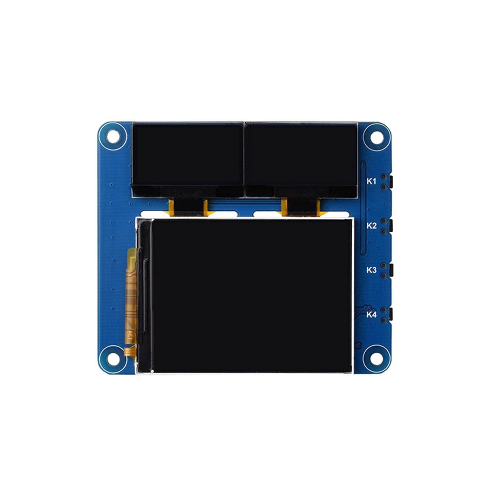 Qsvbeeqj LCD-Hut für RaspberryPi LCDs 5,1 cm IPS-LCD-Hauptbildschirm mit 2 2,4 cm blauen Sekundärbildschirmen Hut