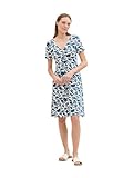 TOM TAILOR Damen Stretch Jersey Kleid , blue abstract floral design, 44