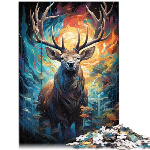 Puzzle, farbenfrohe Psychedelie des ätherischen Elchs, 1000-teiliges Holzpuzzle, Spaß für Aktivitäten zu Hause, Geburtstagsgeschenk, Reisegeschenk, 1000 Teile (50 x 75 cm)