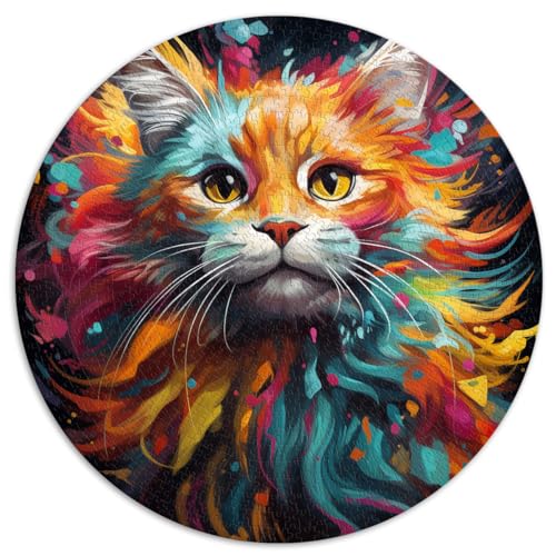 Puzzle Puzzle Katze 1000 Teile für Erwachsene Puzzle 26,5x26,5 Zoll Lernpuzzle Weihnachtswunschliste mit Weihnachtsmann