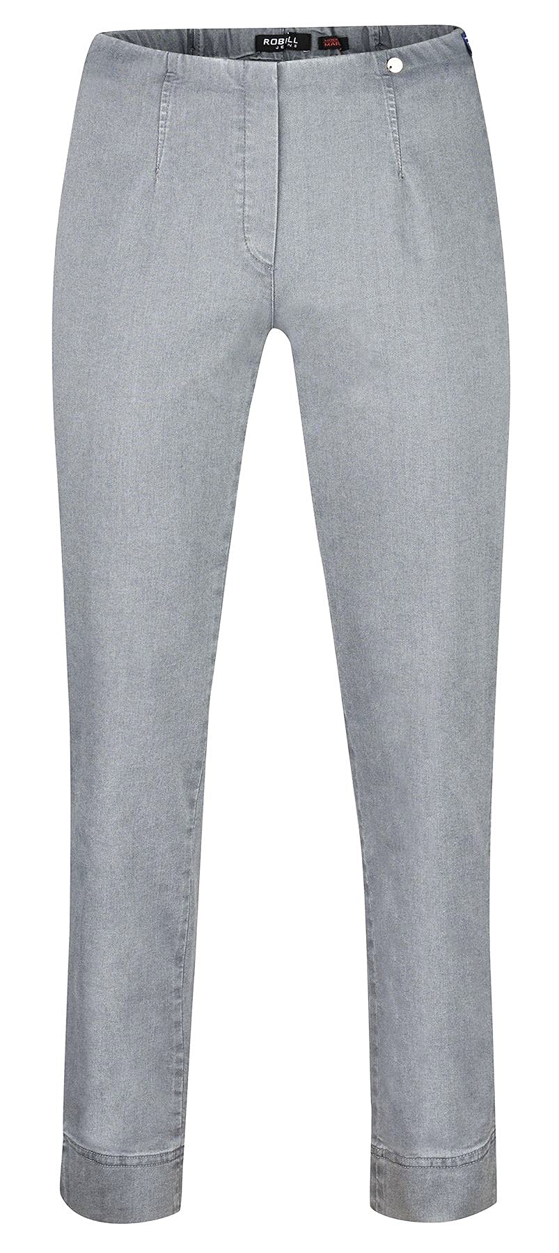 Robell Style Marie - Damen Jeans Straight - Jeanshose Damen high Waist - Stretch Jeans Hose bequemen Oberschenkel - Moderne Damenhose - Bitte Zwei Größen Kleiner bestellen, Light Grey, 42