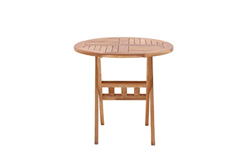 Möbilia Gartentisch 80 cm rund, Teak Natur