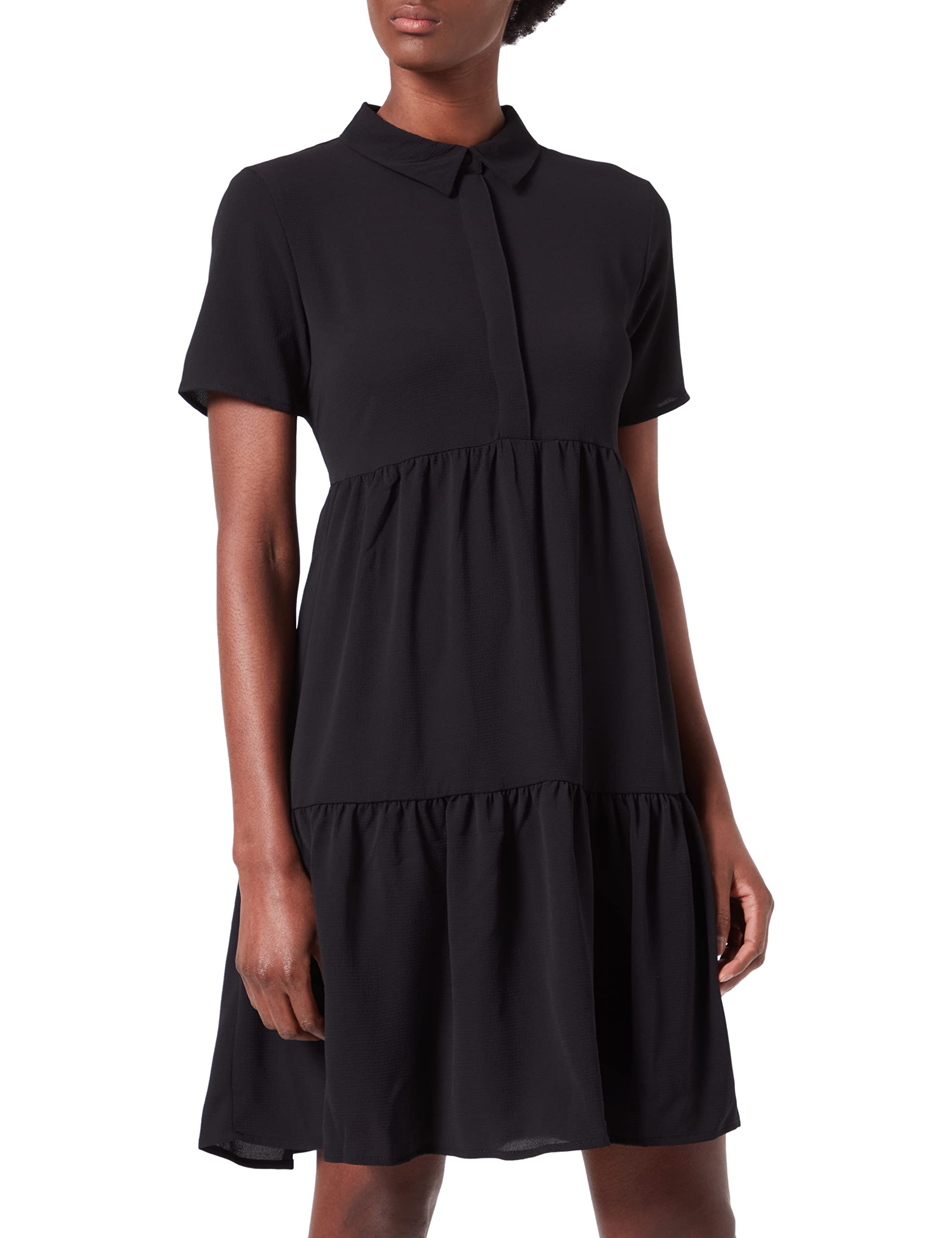 JdY Damen JDYPIPER S/S Shirt Dress WVN NOOS Kleid, Black, 40