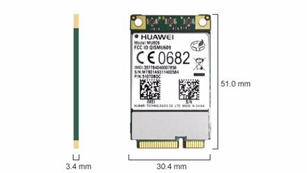 HSPA/UMTS/Edge Mini-PCIe Modem (Huawei MU609)