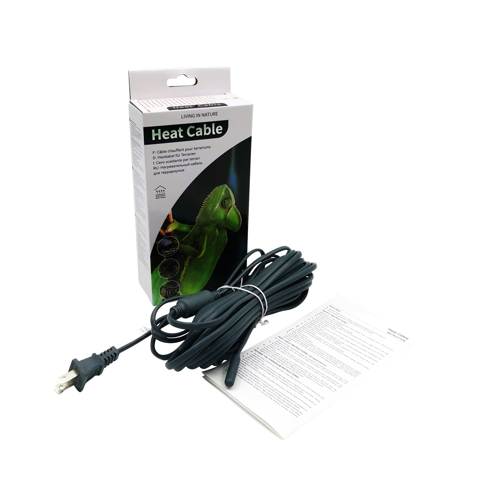 MincoHome Elektrisches Heizkabel Mit Stecker für Terrarium Heizung,Reptilienwärmekabel Schlangen, Echsen, Geckos, Spinnen, Schildkröte,Aquarium Heizkabel (9m,80w)