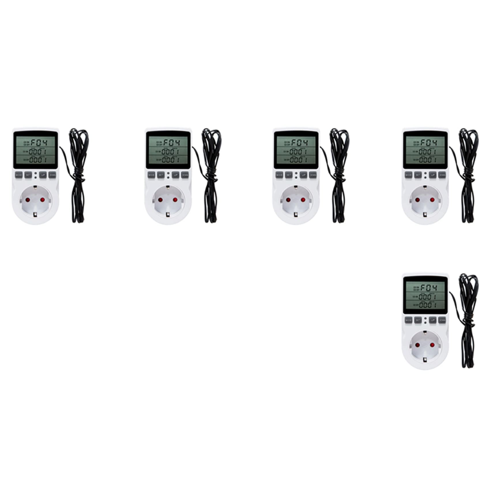 Kiudduy 5X Steckdose Des Multifunktionsthermostat-Temperaturreglers mit Zeitschaltuhr 16A Heizung Kühlzeitsteuerungsmodus EU-Stecker