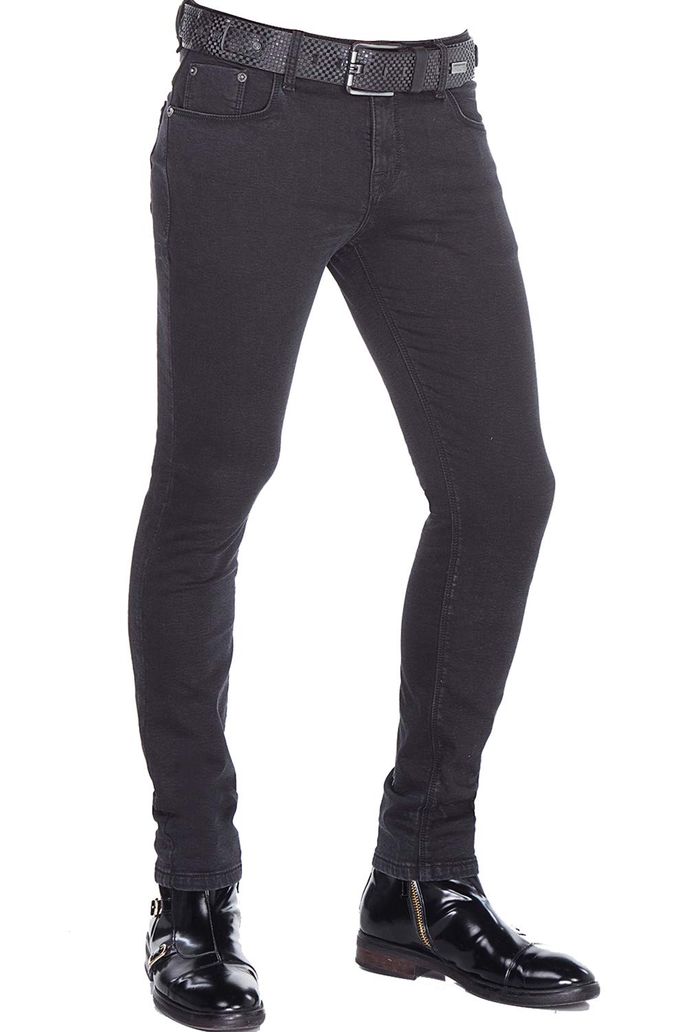 Cipo & Baxx Herren Jeans Hose Slim Regular Straight Fit 5-Pocket Denim Basic Jeanshose CD403 Schwarz W31 L32