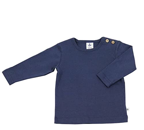 Baby Kinder Langarmshirt Bio-Baumwolle 13 Farben T-Shirt Shirt Jungen Mädchen Gr. 50/56 bis 140 (62-68, dunkelblau)