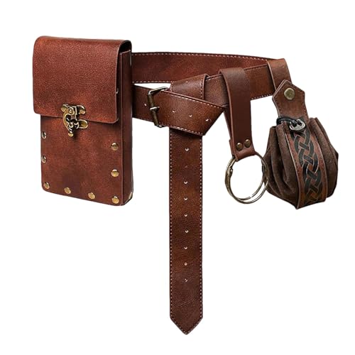 Steampunk Gürteltasche Herren - Steampunk Taillengürteltasche | Steampunk Taille Handytasche | Halloween Steampunk Retro Motorradtasche | Renaissance-Gürteltasche, PU-Leder, Steampunk-Tasche, Geldbörs