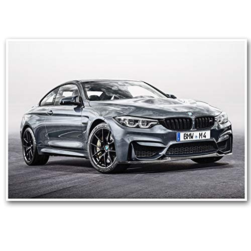 CanvasArts Poster M4 Coupe - Auto HQ Fotopapier kompatibel mit BMW M4 Coupe (100 x 70 cm, Poster)