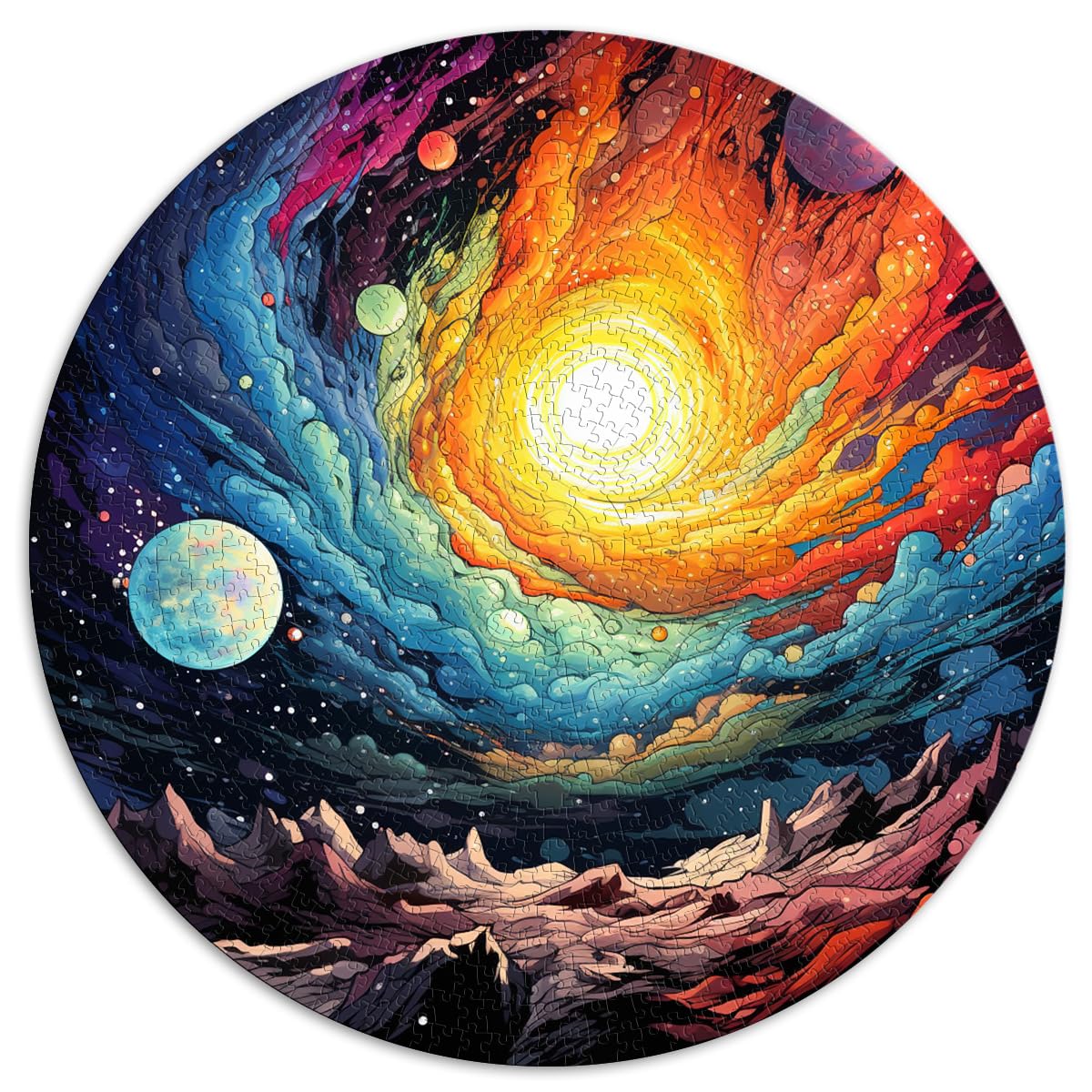 Puzzle „Das Ende der Welt auf einem anderen Planeten“, 1000-teiliges Puzzle für Erwachsene, 26,5 x 26,5 Zoll, Lernpuzzle für Familienspaß