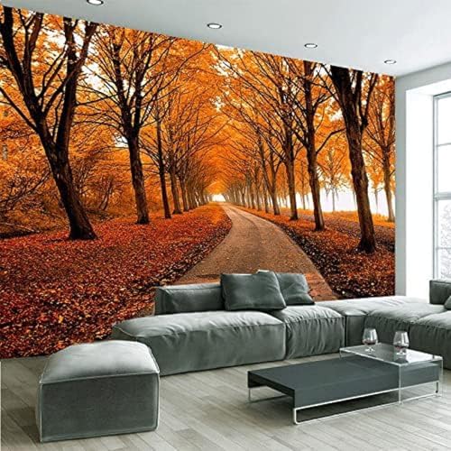 XLMING Natur Szenerie Herbst Ahorn Wald 3D Tapete Home Dekoration Wohnzimmer Sofa Schlafzimmer Tv Hintergrund Wand-400cm×280cm