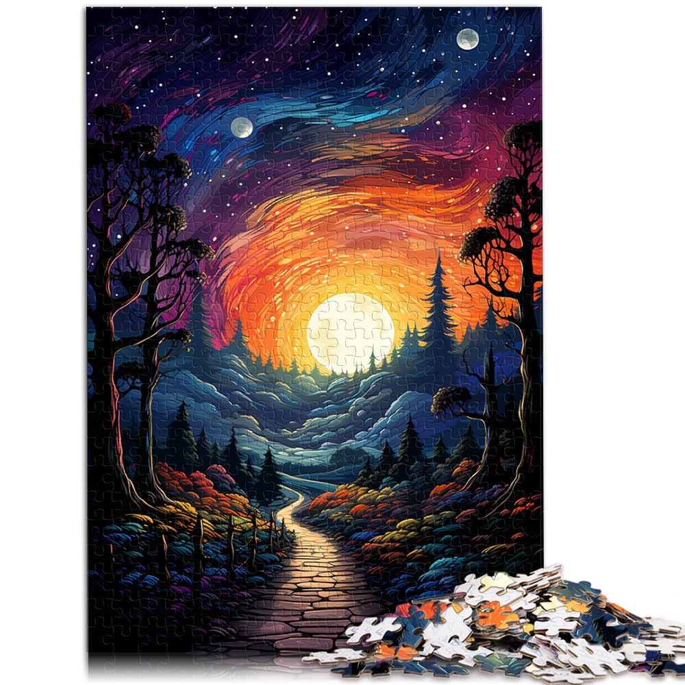 Puzzles zum Verschenken, Nachts allein spazieren gehen, Puzzles für Erwachsene, 1000 Puzzle-Spielzeug, Holzpuzzle, schwierige Puzzles, 1000 Teile (50 x 75 cm)