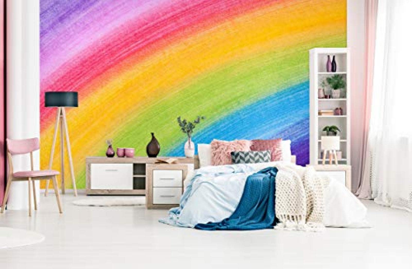 XLMING 3D-Regenbogenwand fototapete 3d effekt tapete Wohnzimmer Schlafzimmer Hintergrundbild-350cm×256cm