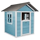 AXI Spielhaus Beach Lodge in Blau | Kleines Spielhaus aus FSC Holz für Kinder | 135 x 111 x 133 cm
