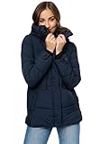 MARIKOO Damen Winter Jacke gesteppte Winterjacke Stepp warm B947 [B947-Akum-Navy-Gr.L]