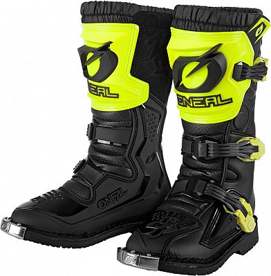 O'NEAL | Motocross-Stiefel | Kinder | Enduro Motorrad | Komfort durch Air-Mesh-Innenleben, vier Verschlussschnallen, hochwertiges Synthetik-Material | Boots Rider Pro Youth | Schwarz | Größe 11/30