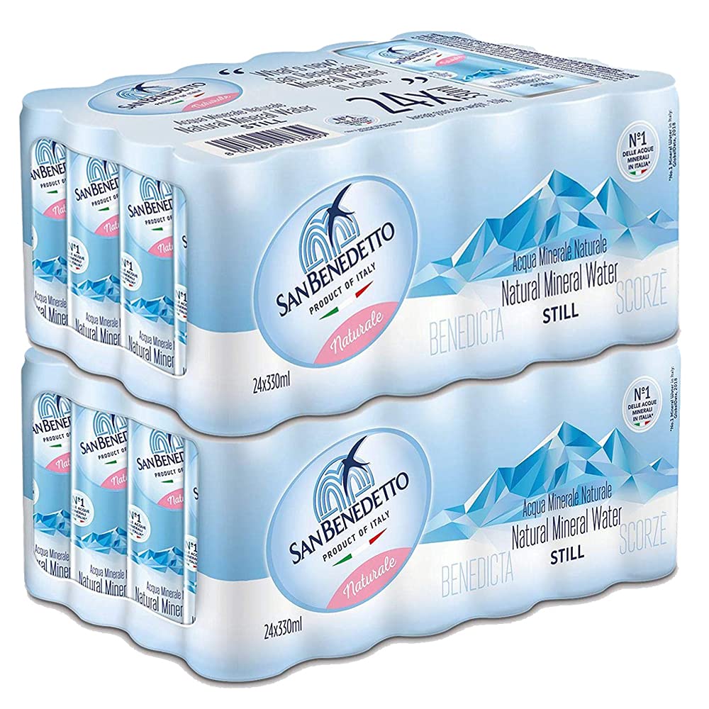 Natürliches Wasser San Benedetto Dose | 48 Milch 33 cl | plastikfrei | Maxi-Format | Produkt mit reduzierter Umweltbelastung