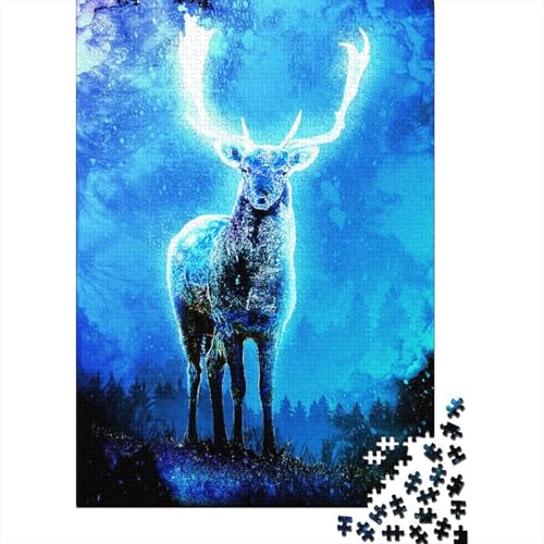 1000-teiliges Puzzle für ErwachseneSoul of The Deer of Light, Holzpuzzle, Puzzle für Erwachsene und Teenager, pädagogisches Spielzeug zum Stressabbau (Größe 75x50cm)