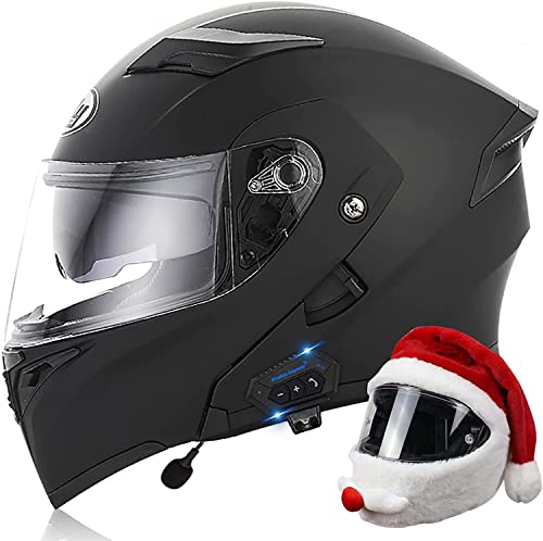 Motorrad Integrierter Bluetooth Modularer Klapp-Motorradhelm DOT/ECE-Zugelassener Mit Doppeltem Sonnenvisier Leichter Integral-Motorradhelm Für Erwachsene Herren Damen