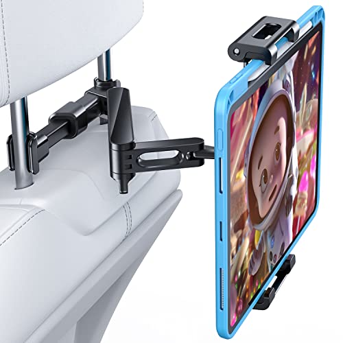 AHK Auto Tablet Halterung, Universal Dehnbare Sitz Kopfstützenhalterung mit 360° Drehung, für iPad Pro, iPhone, Galaxy Tabs, Huawei MediaPad, Nintendo Switch (Black-02)