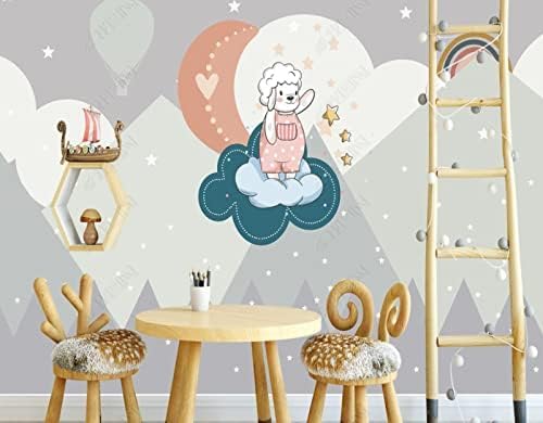 XLMING Cartoon Valley Sternenhimmel Heißluftballon Küche Esszimmer Arbeitszimmer Wohnzimmer TV Hintergrund Wand 3D Tapete-150cm×105cm